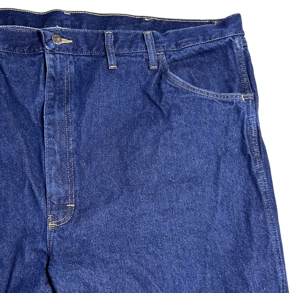 Men's Jeans 48x30 Dark Wash Rustler by Wrangler Classic Regular Fit Straight Leg - Picture 5 of 9
